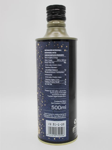 Un olivier, huile extra vierge de qualité supérieure biologique, boîte de 500 ml